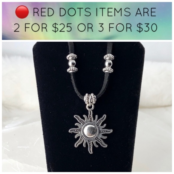 Silverskylight | Jewelry | Silver Sun Necklace On Black Suede ...